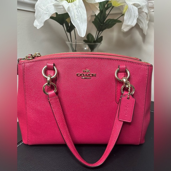 Authentic Coach mini carry all in cross grain leather and dust bag EUC - Picture 6 of 17